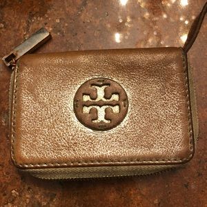 Distress leather Tory Burch wallet/ key holder